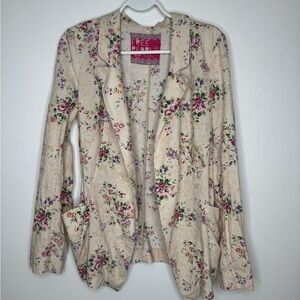 Free People Cream Floral Blazer